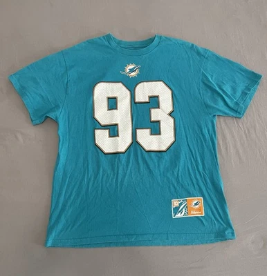 Camisa de manga corta Majestic Miami Dolphins NFL fútbol americano para hombre XL verde azulado #93 SUH Foto 1 de 4