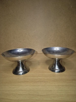 Lot Coupe A Glace En Inox Vintage - Photo 1/3