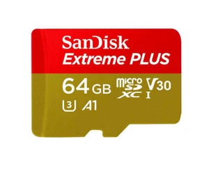 Sandisk Extreme Plus 64 GB Micro-SD-XC-Speicherkarte U3 V30 UHS-I 4K-Video A1 - Bild 1 von 10