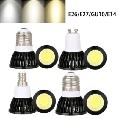 1/6/10pcs COB Dimmable LED Spotlight Bulb E26 E27 GU10 E14 6W 9W 12W Spot Lights - Image 1 of 4