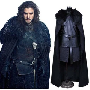 Game of Thrones Jon Schnee Cosplay Kostüm Herren Karneval Buch Woche Outfit - Bild 1 von 11
