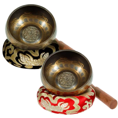 Singing Bowl 11,5cm Tibetische Klangschale Set für Meditation, Chakra, Yoga