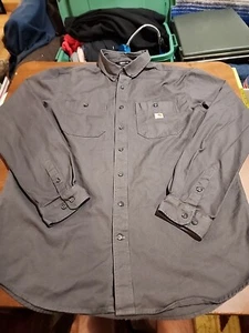 Carhartt Rugged Flex Men's XLT Relaxed Fit L/S Gray Midweight Button Up EUC. R12 - Picture 1 of 11