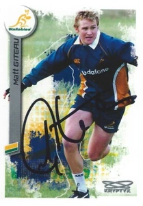 Signed 2003 WALLABIES Rugby Union Card MATT GITEAU - Picture 1 of 2