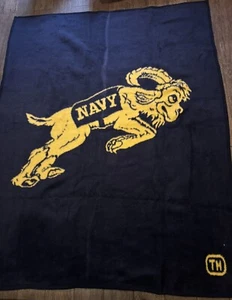Vintage TAC Army Thrown Blanket Blue 60x80 Made In USA Throw Blanket Soft Fleece - Picture 1 of 10