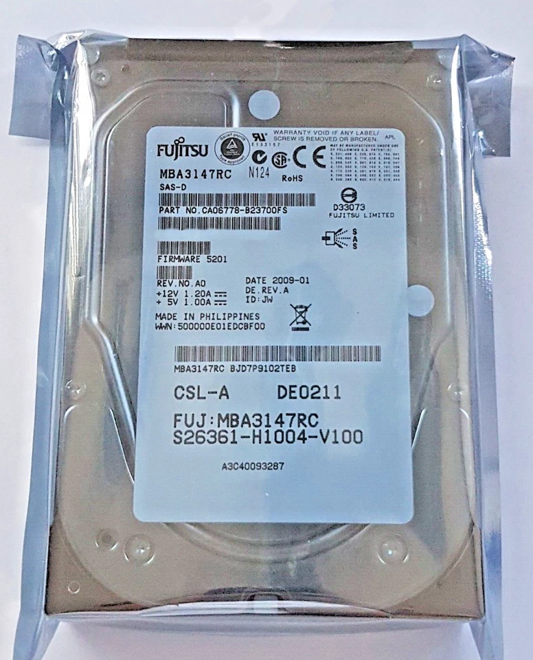 147 GB SAS Fujitsu MBA3147RC 15000rpm HDD 3.5 " Internal Hard Drive New - Image 1 of 1
