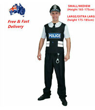 Adult Mens Police Officer Cop Policeman Uniform man Costume Fancy Dress Party