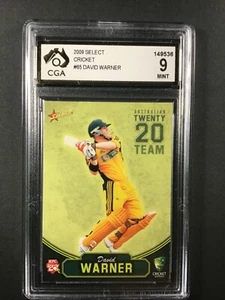 2009-10 SELECT CRICKET AUSTRALIA T20 DAVID WARNER - Rookie CGA Graded 9 Mint - Picture 1 of 2