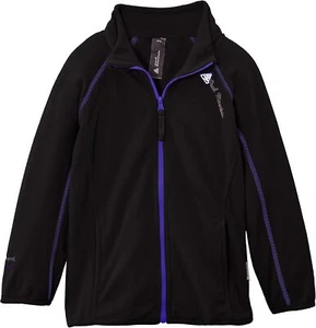 Peak Mountain girls jacket Micro fleece pullover fleece jacket Black, 6 years - Picture 1 of 2