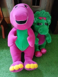 Vtg 1992 Talking Barney Dinosaur Playskool, Tested, Works 17"/Be-bop Plush 15" - Picture 1 of 22