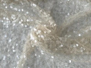 Lentejuelas champán tela de encaje tul para muñeca artesanía costura en 120cm X 185cm - Imagen 1 de 8