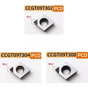 6* CCGT09T302 CCGT09T304 CCGT09T308 PCD Diamond inserts CCMT for Aluminum/Copper - Picture 1 of 4