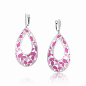 Ohrringe Silberohrringe Creole Damenohrringe Markenschmuck  mit Emaille - Picture 1 of 3