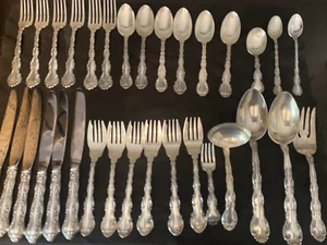 Sterling Silber Gorham Straßburg 32 Stück insgesamt Vintage - 1.490 Gramm - Bild 1 von 8