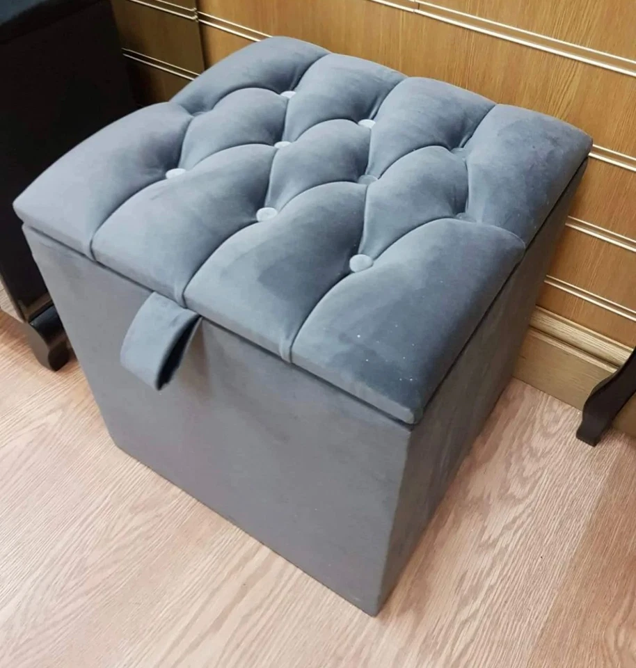 Mini Ottoman Storage Box/ Blanket Box, Toy Box in different fabric & Colors.. - Image 1 of 4