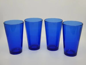4  Libbey Flare Cobalt Blue Cooler Tumbler Glasses  - Picture 1 of 6
