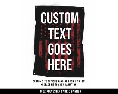 Custom Fabric Banner - Motivational Home Gym Decor - USA Red - Image 1 of 4