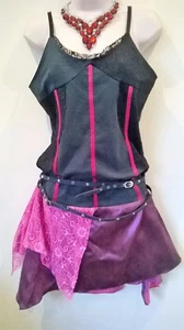Vestido Versace Young Negro y Rosa Encaje Contraste Tirantes Edad 14 Nuevo - Imagen 1 de 12