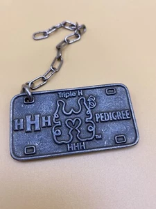 Rare Vintage WWF/WWE 1999 HHH Metal Key Chain / Necklace License Plate Pendant - Picture 1 of 5