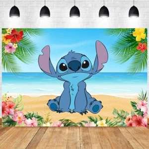 Lilo & Stitch Backdrops Happy Birthday Party Photo Background Banner Decorations - Picture 1 of 13