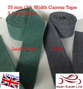 3" Inch Wide Cotton Canvas thick Webbing Belt Fabric Strap DIY Strong Tape Thick - Picture 1 of 3