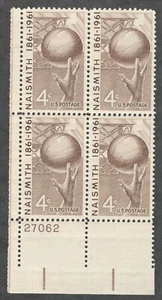 US. 1189. 4C. James Naismith (1861-1939) Honoring Basketball. PB4. MNH. 1961 - Picture 1 of 2