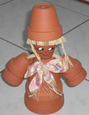 Figur aus Tontopf - Mädchen - Tontöpfen - Tontopffigur - wie NEU!!! - Bild 1 von 2