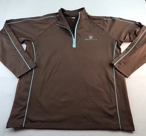 PRX Monavie Logo Mens XL Brown 1/4 Zip Pullover Active Jacket - Picture 1 of 10