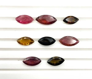 Natural Multi Tourmaline Marquise Cut Loose Gemstone 8 Pcs 7*13-7.50*17 MM 21 CT - Picture 1 of 4