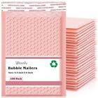 100 Pcs Bubble Mailers Padded Envelopes,5 X 8 Inch Pink Poly Bubble Mailers,S...