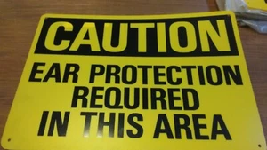 Lot of 4....10 x 14 Caution Ear Protection Required.......Plastic Sign.... 5G3 - Picture 1 of 1