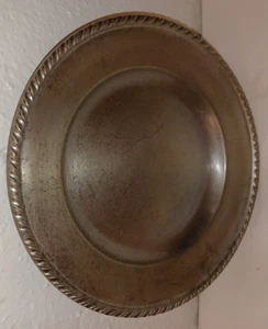 Vintage Pewter Plate Peltro Italy Braided Rim Approx. 5 3/4" - Bild 1 von 19