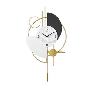 homary Modern 16.5 Inch Clocks for Living Room, Decorative Gold Wall Clocks, 3D - Picture 1 of 9