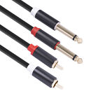 Dual 1/4''  to Dual RCA Audio Interconnect Cable 2×6.35mm Male  to 2 L7M5