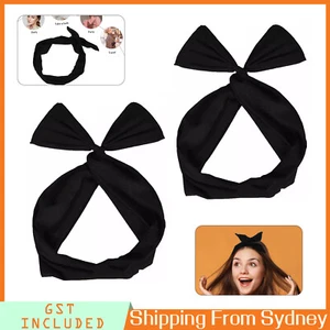 Wire Headbands for Women Solid color Twist Bow Headband Wired Hair Tie Headbands - Picture 1 of 11