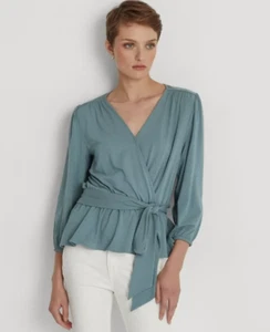 Blusa Jersey Lauren Ralph Lauren Peplum Highland Sea Talla L 3203 - Imagen 1 de 3