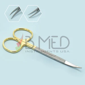 OR Grade TC Iris Gum Tissue Scissors 4.5" Curved Surgical Dental Instruments - Picture 1 of 5