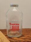 Vintage Tropicana Grapefruit Juice 64 oz 2 Qt Glass Bottle w/ Lid Great Graphics