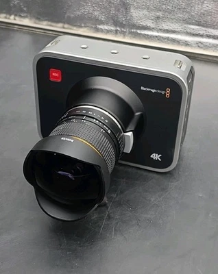 Blackmagic Production Cinema Camera 4K (EF) with Bower 8mm f/3.5 FishEye CS Lens - Image 1 of 4