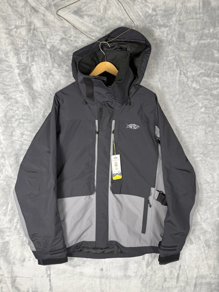 Chaqueta de lluvia de pesca AFTCO Hydronaut para hombre grande negra/pistola metal gris nueva con etiquetas Foto 1 de 4