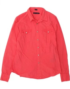 RALPH LAUREN Womens Skinny Shirt UK 12 Medium Pink Cotton BE08 - Picture 1 of 4