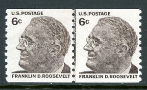 USA 1968 Roosevelt 6¢ Line Coil Pair Scott #1305 MNH Q655 - Picture 1 of 6