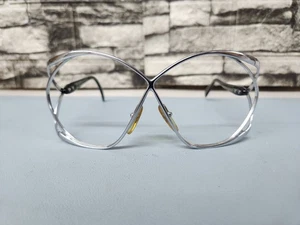 Vintage Christian Dior Modell 2056 Schmetterling Silber nur Rahmen grüne Arme - Bild 1 von 11