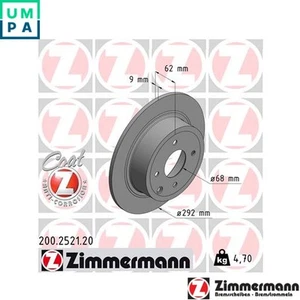 2x BRAKE DISC 200.2521.20 FOR NISSAN CUBE TIIDA/Hatchback K9K270/278 1.5L 4cyl - Picture 1 of 6