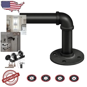 Schwarze industrielle umlaufende Gardinenstange 16-28 Zoll strapazierfähig Metall Gardinenstange - Bild 1 von 11