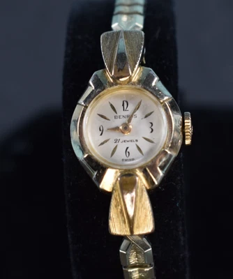 Vintage Benrus Art Deco SWISS 10K Yellow RG Women's 21J Mechanical Watch-Runs - Image 1 of 4