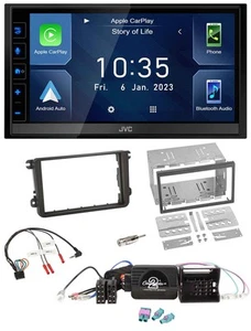 JVC DAB Bluetooth Lenkrad USB 2DIN Autoradio für VW Amarok Beetle EOS Caddy Golf - Bild 1 von 12