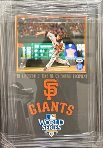 Tim Lincecum Giants Hand Signed Auto Commemorative (#1) w-Deluxe Mat - PSA - Picture 1 of 1