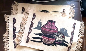 Placemats El Paso Saddle Blanket Co 4 – Native American Pottery Design – cotton - Picture 1 of 4