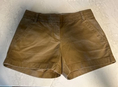 Pantalones cortos chinos J.CREW de 4” entrepierna caqui tostado para mujer talla 0 ~ 29” cintura ~ 8,5” tiro Foto 1 de 4